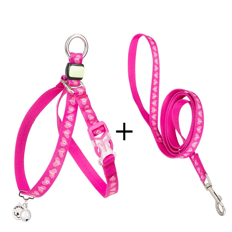 Pet Bell Chest Strap Harness With Leash