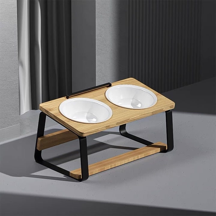Ceramic Double Pet Feeding Bowl For Water And Food