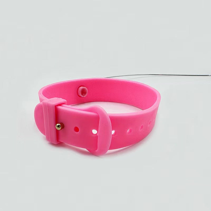Adjustable Silicone Pet Collar Toy With Feather And Bell