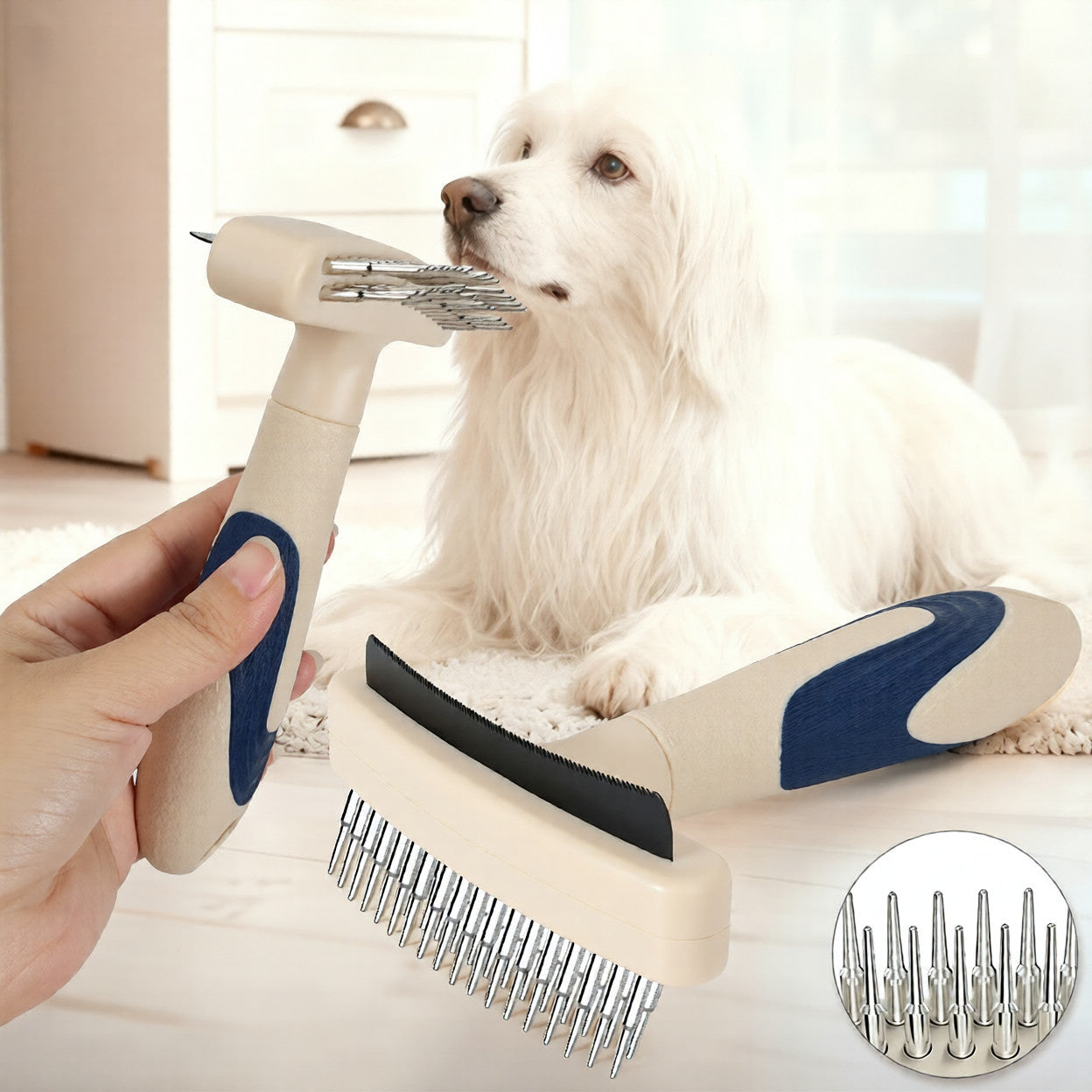Pet Hair Removal And Detangling Grooming Brush