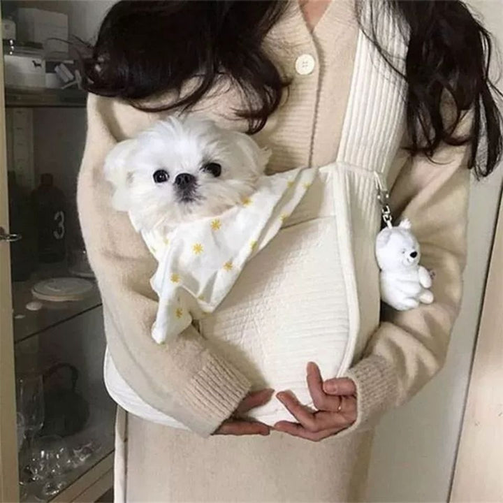 Handmade Canvas Pet Carrier Bag For Outdoor Travel