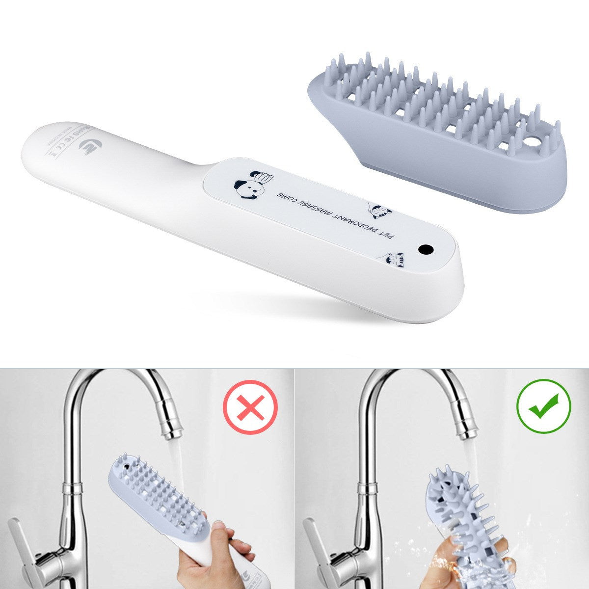 Silicone Pet Massage Brush For Grooming And Hair Removal