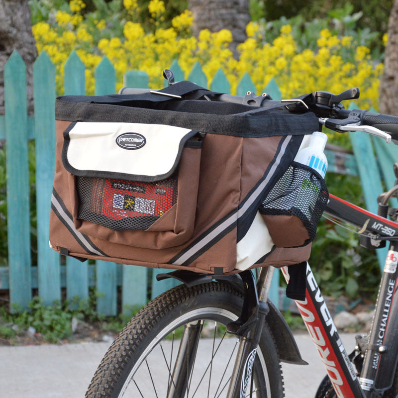 Removable Pet Bicycle Carrier Bag Front Handlebar Basket