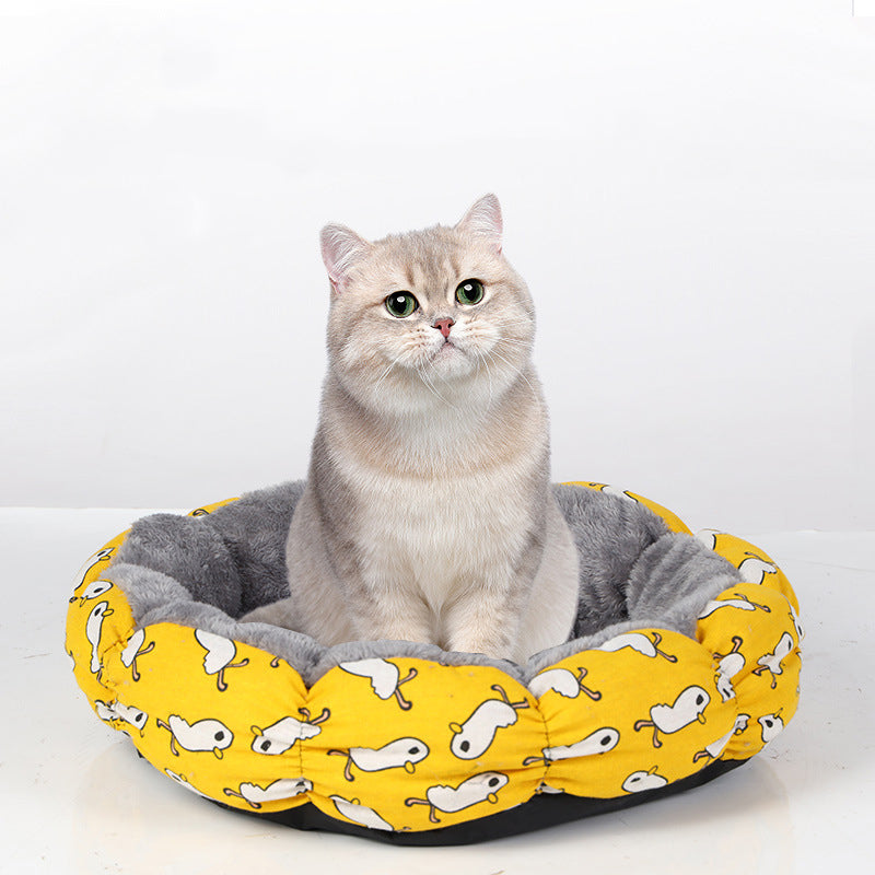 Calming Donut Round Plush Pet Bed