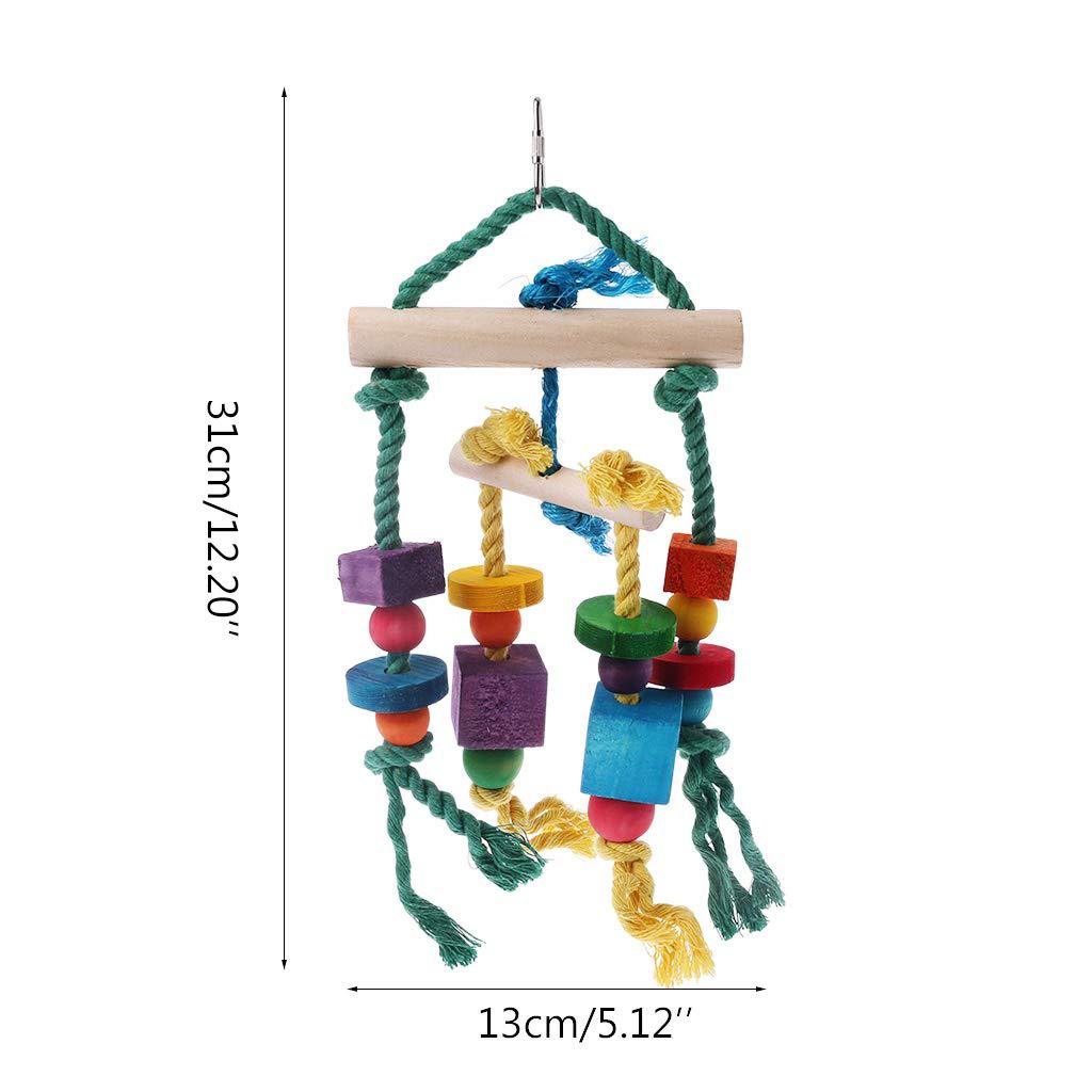 3 Piece Pet Cage Toy Set Hammock Swing Ladder