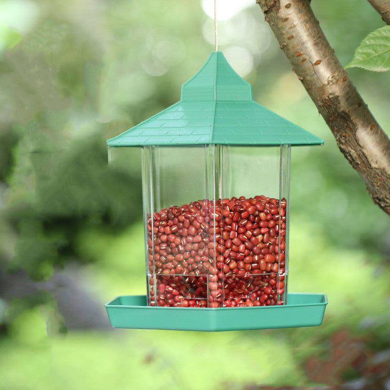 Plastic Bird Feeder Hanging Rope Lanyard Bird Food Dispenser