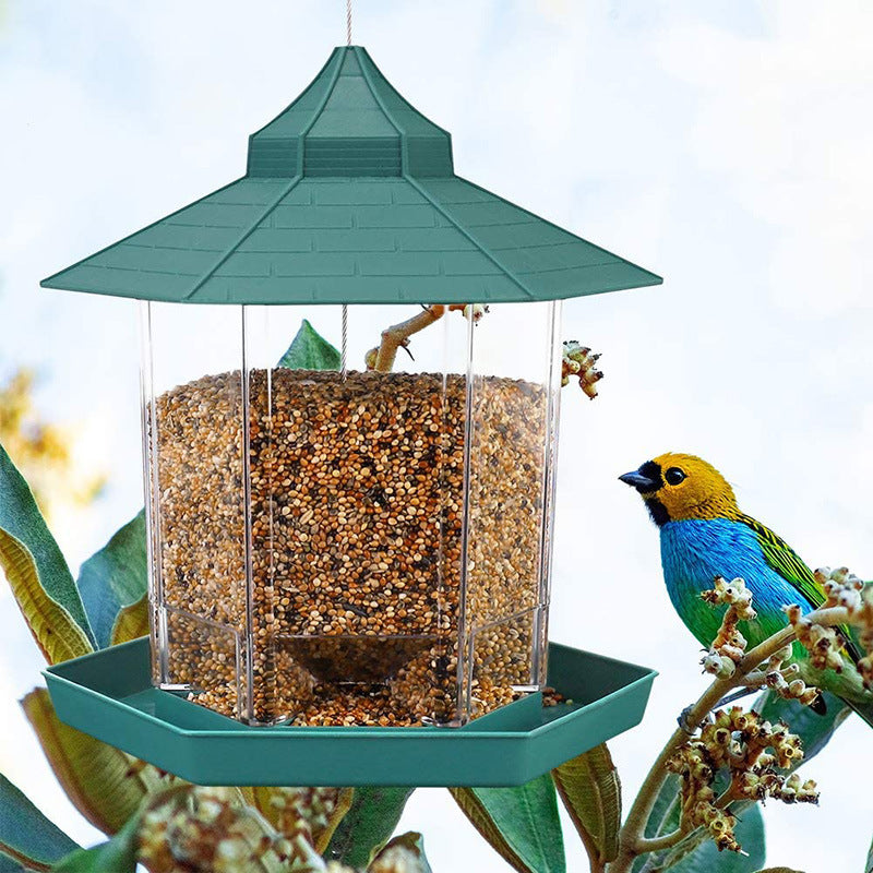 Plastic Bird Feeder Hanging Rope Lanyard Bird Food Dispenser