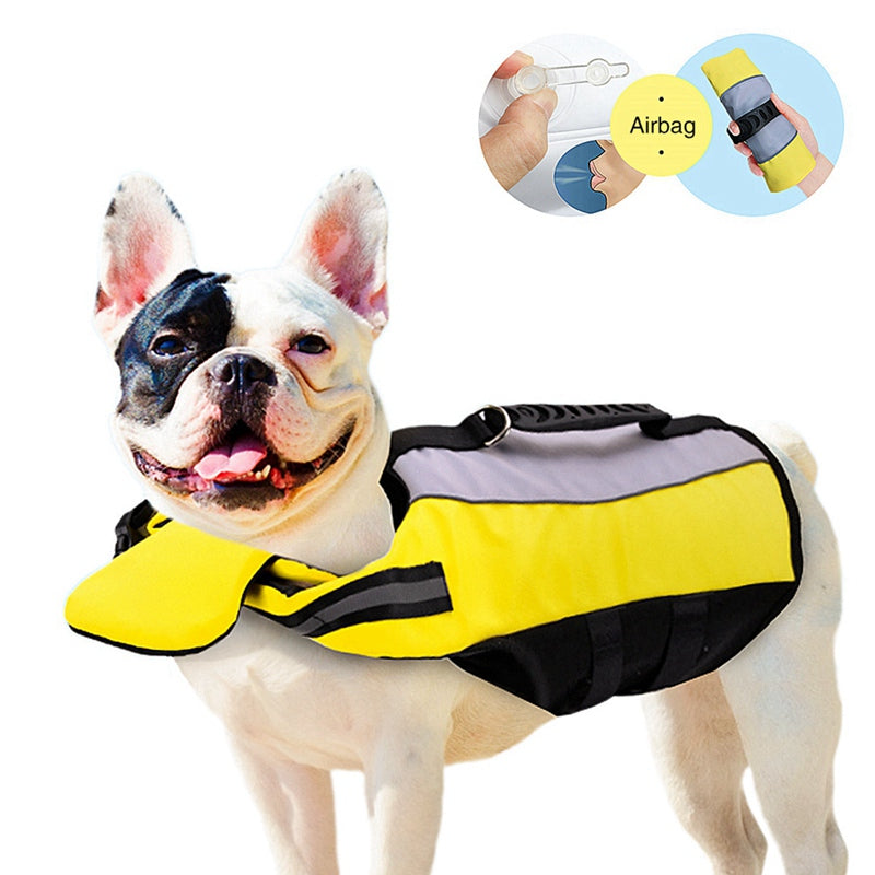 Reflective Nylon Pet Life Jacket With Airbag Safety