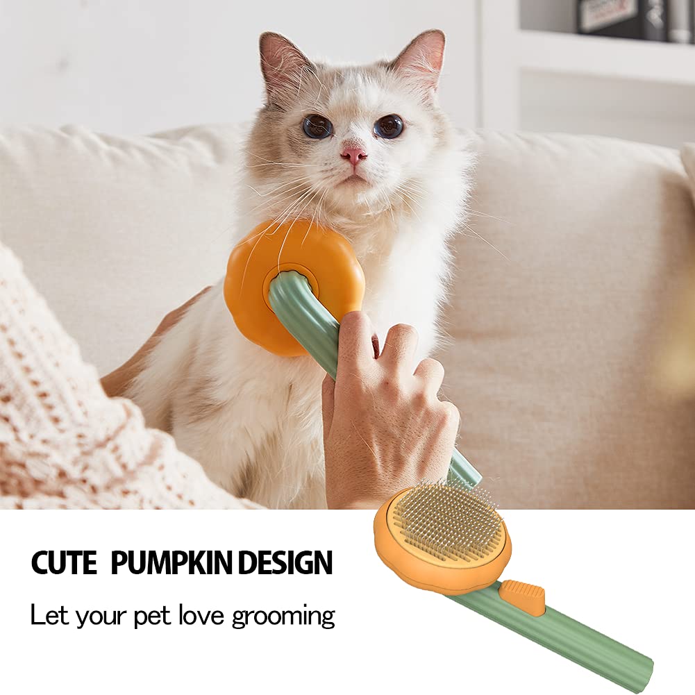 Self-Cleaning Pet Slicker Brush For Loose Hair Removal