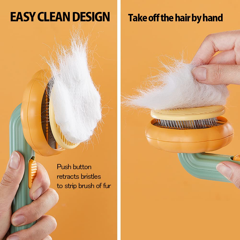Self-Cleaning Pet Slicker Brush For Loose Hair Removal