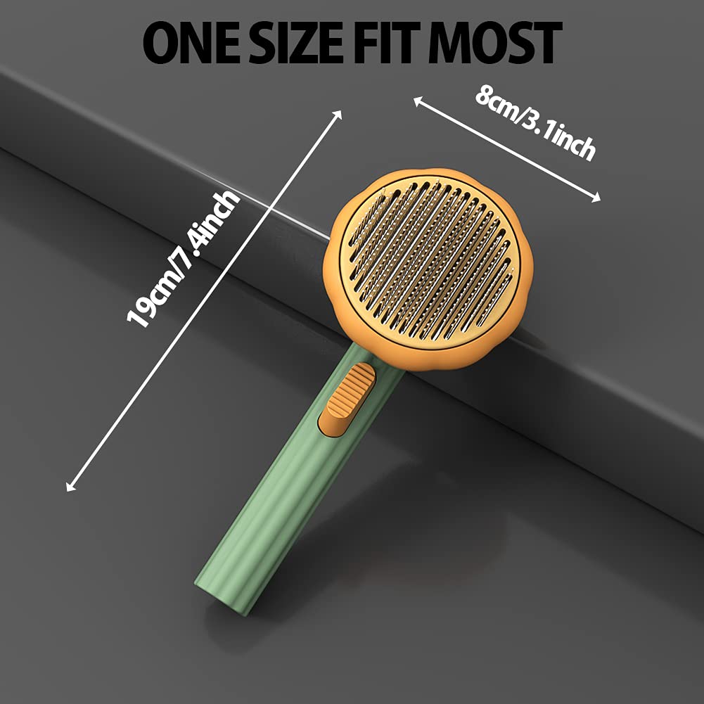 Self-Cleaning Pet Slicker Brush For Loose Hair Removal