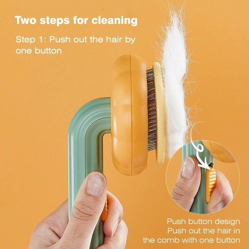 Self-Cleaning Pet Slicker Brush For Loose Hair Removal