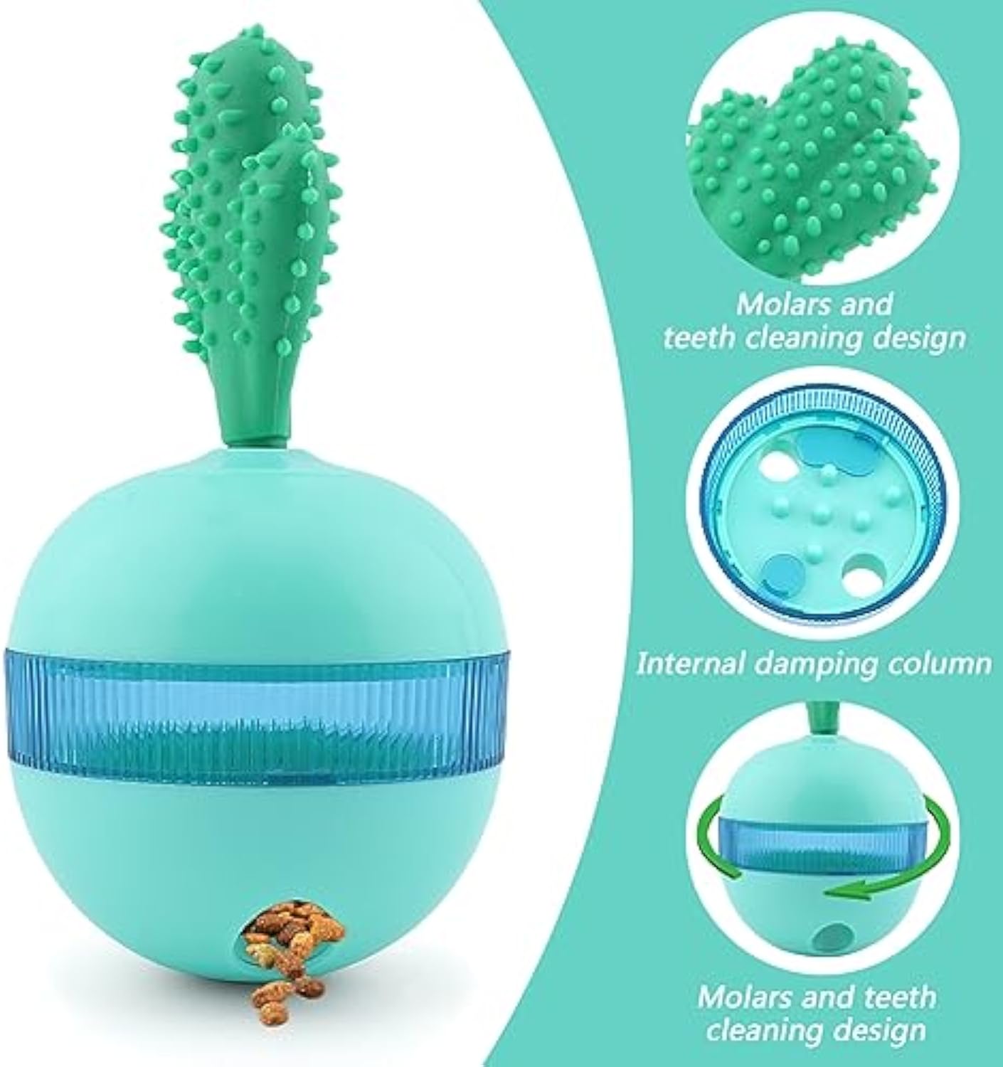 Interactive Treat Dispensing Pet Puzzle Toy Durable Chew Ball