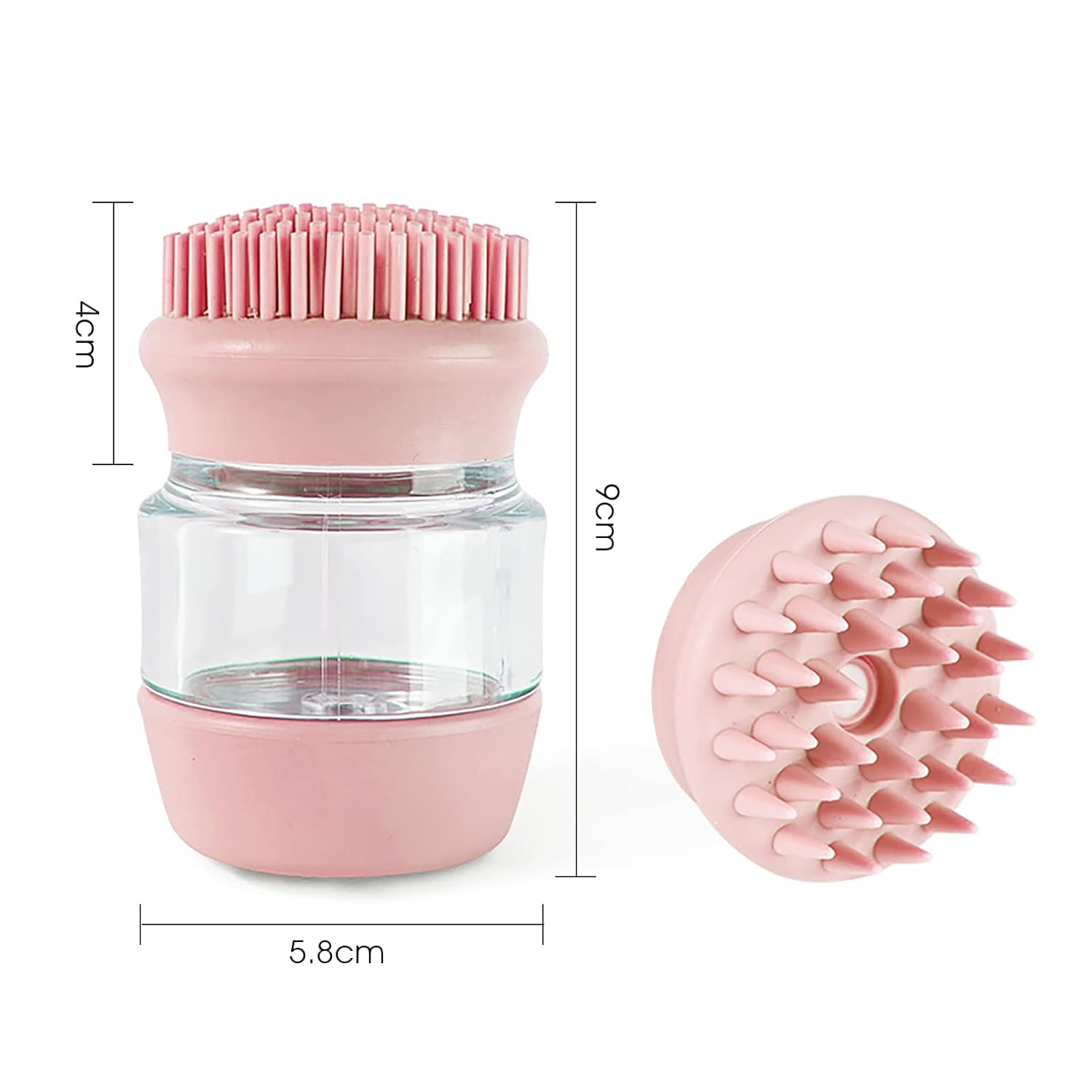 Silicone Pet Grooming Bath Brush With Shampoo Dispenser