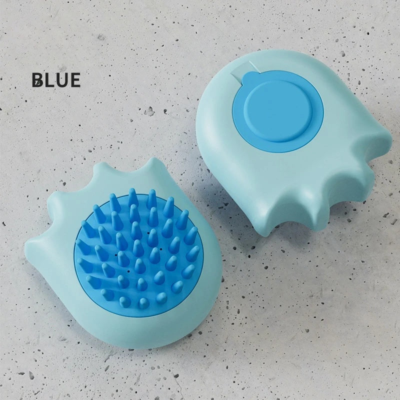 Pet Bath Massage Brush With Shampoo Dispenser