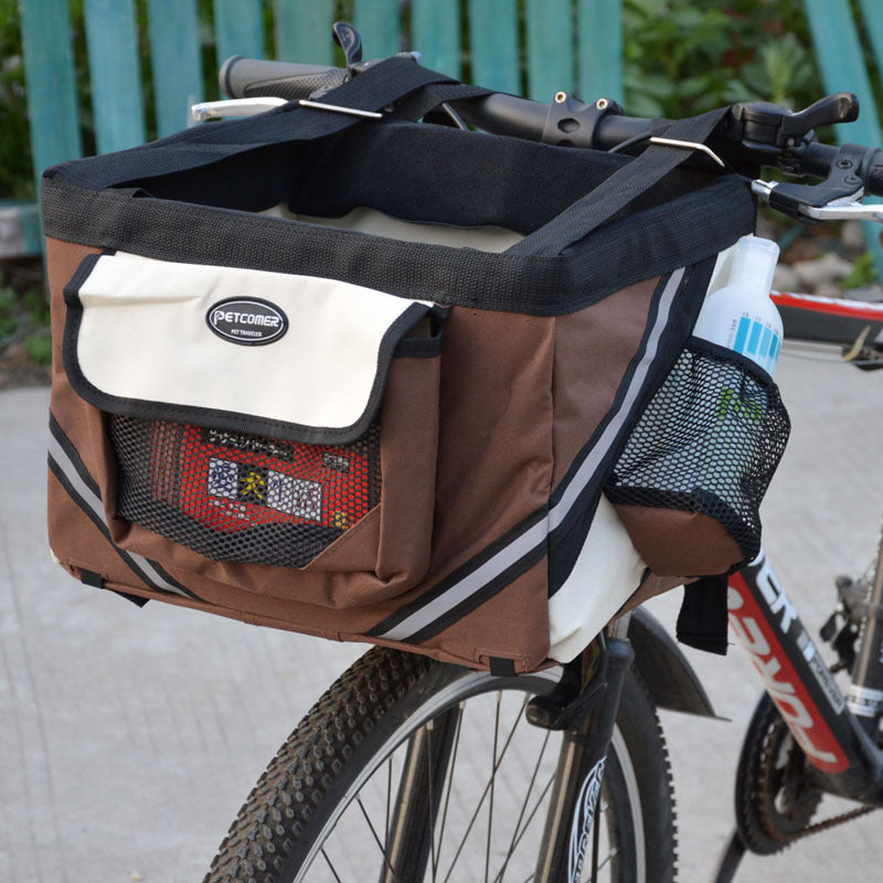 Removable Pet Bicycle Carrier Bag Front Handlebar Basket
