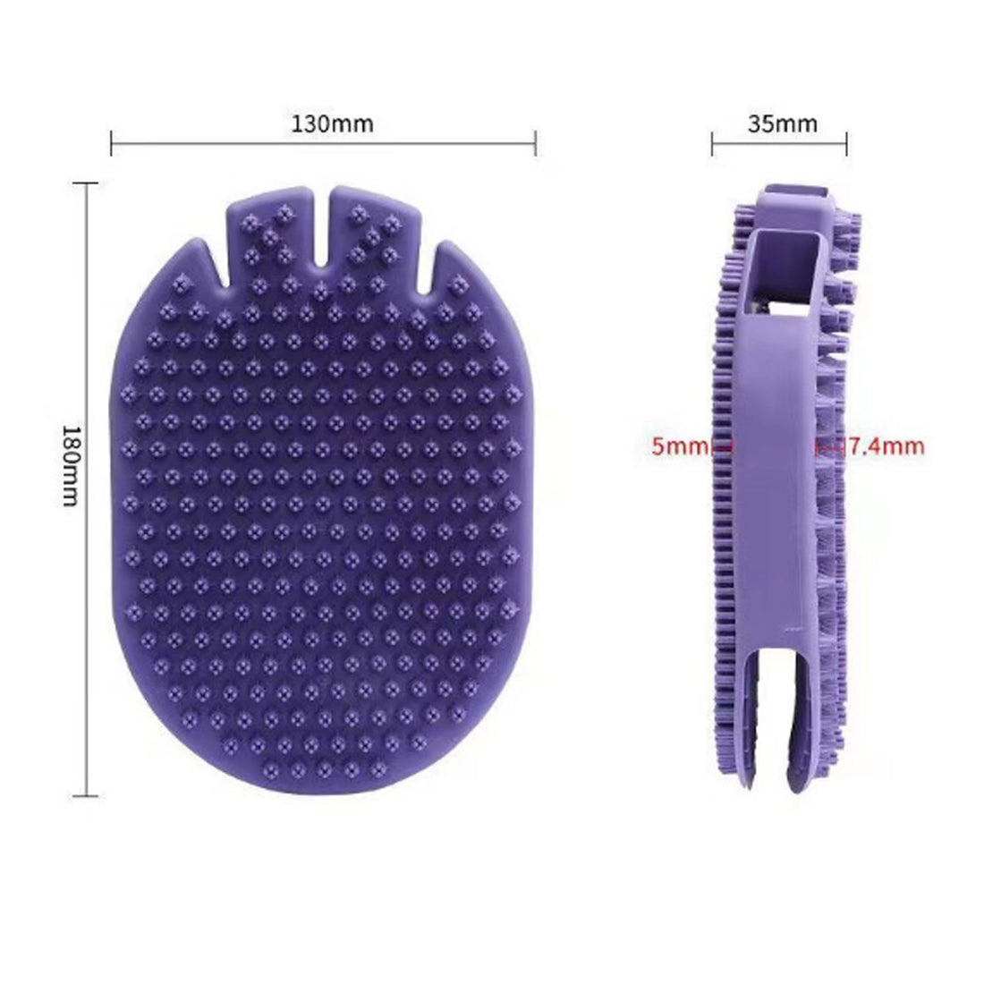 Dual-Sided Soft Bristle Pet Shampoo And Grooming Brush