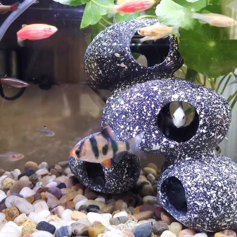 Decorative Stone Landscape Shelter For Pet Tank Breeding