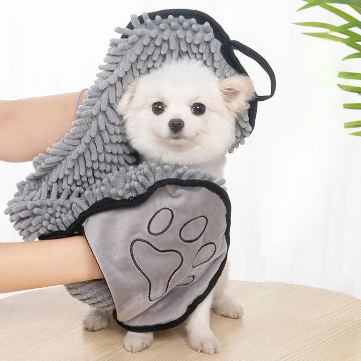 Super Absorbent Microfiber Pet Bath Towel With Hand Pockets