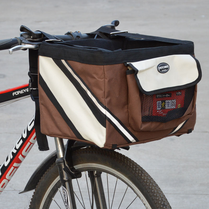 Removable Pet Bicycle Carrier Bag Front Handlebar Basket