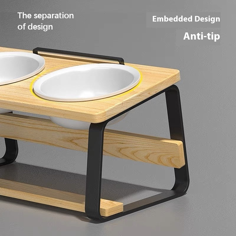 Ceramic Double Pet Feeding Bowl For Water And Food