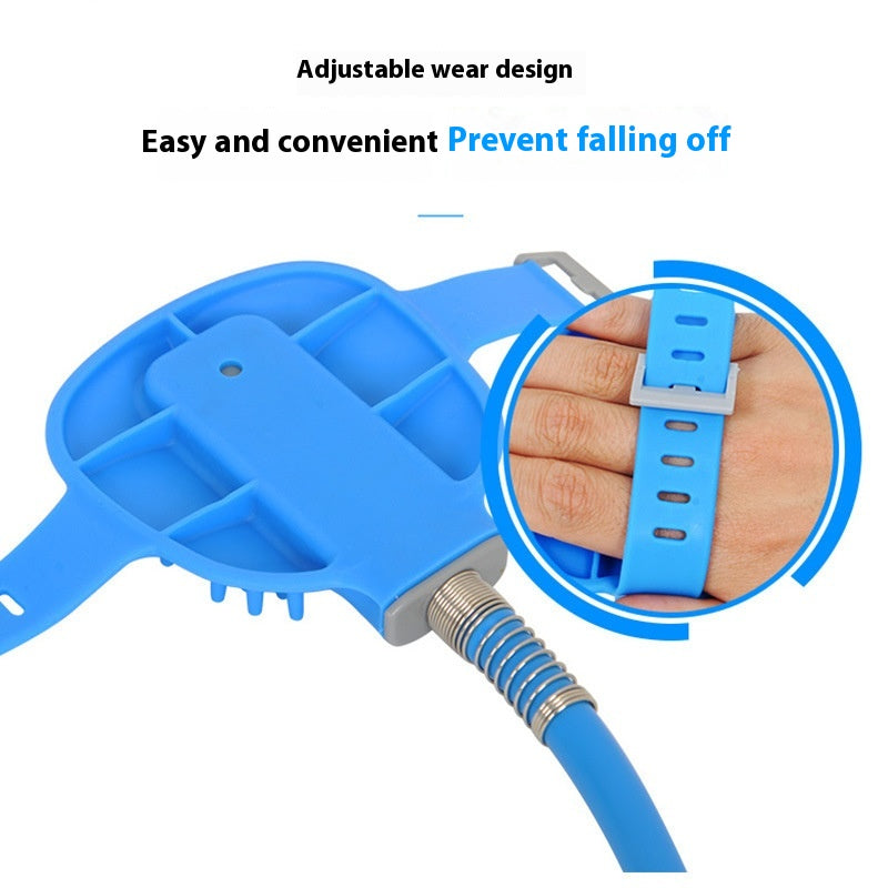 Silicone Pet Bath Gloves With Handheld Massage Nozzle