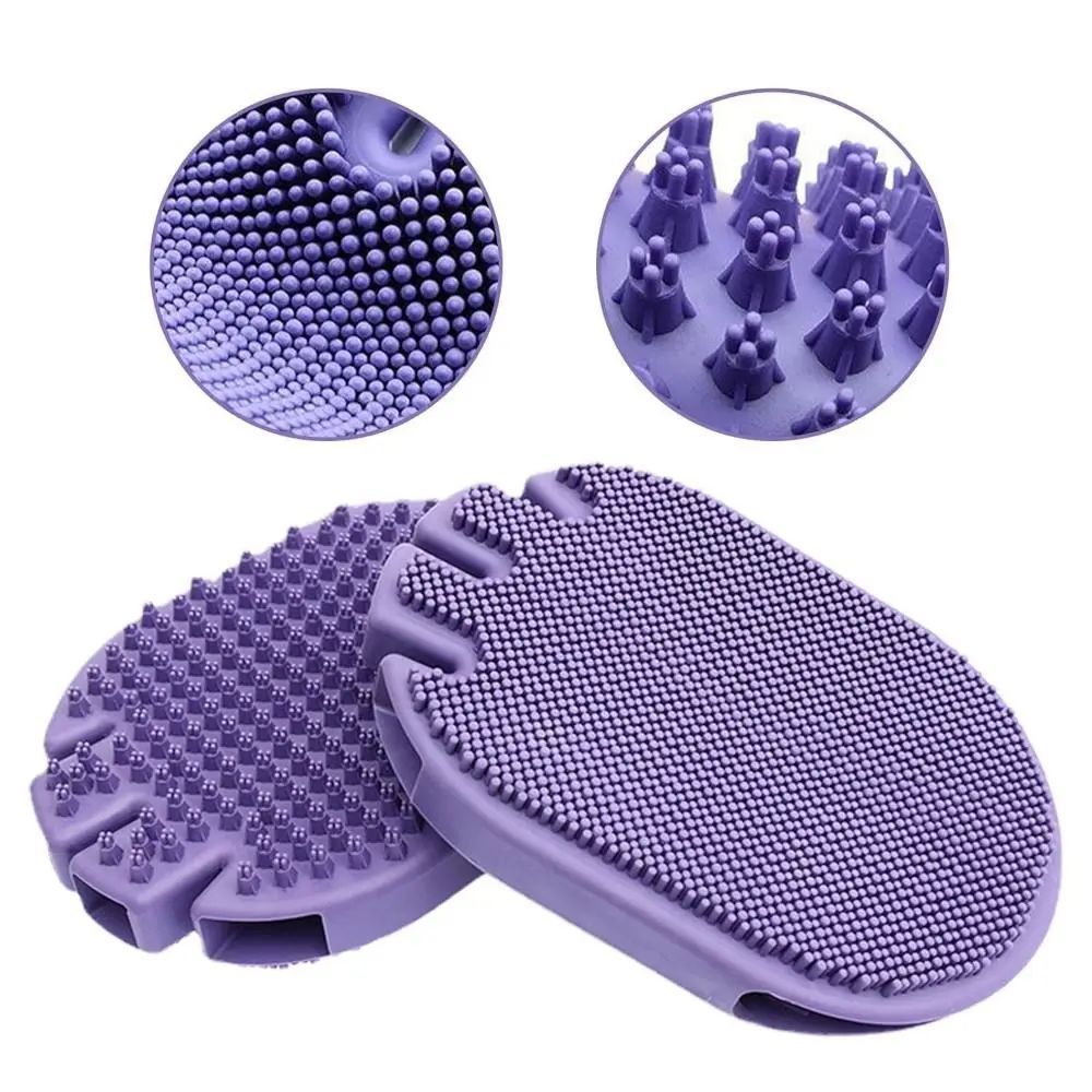 Dual-Sided Soft Bristle Pet Shampoo And Grooming Brush
