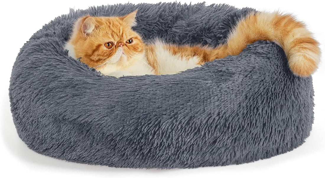 Indoor Solid Color Non-Slip Round Plush Pet Bed