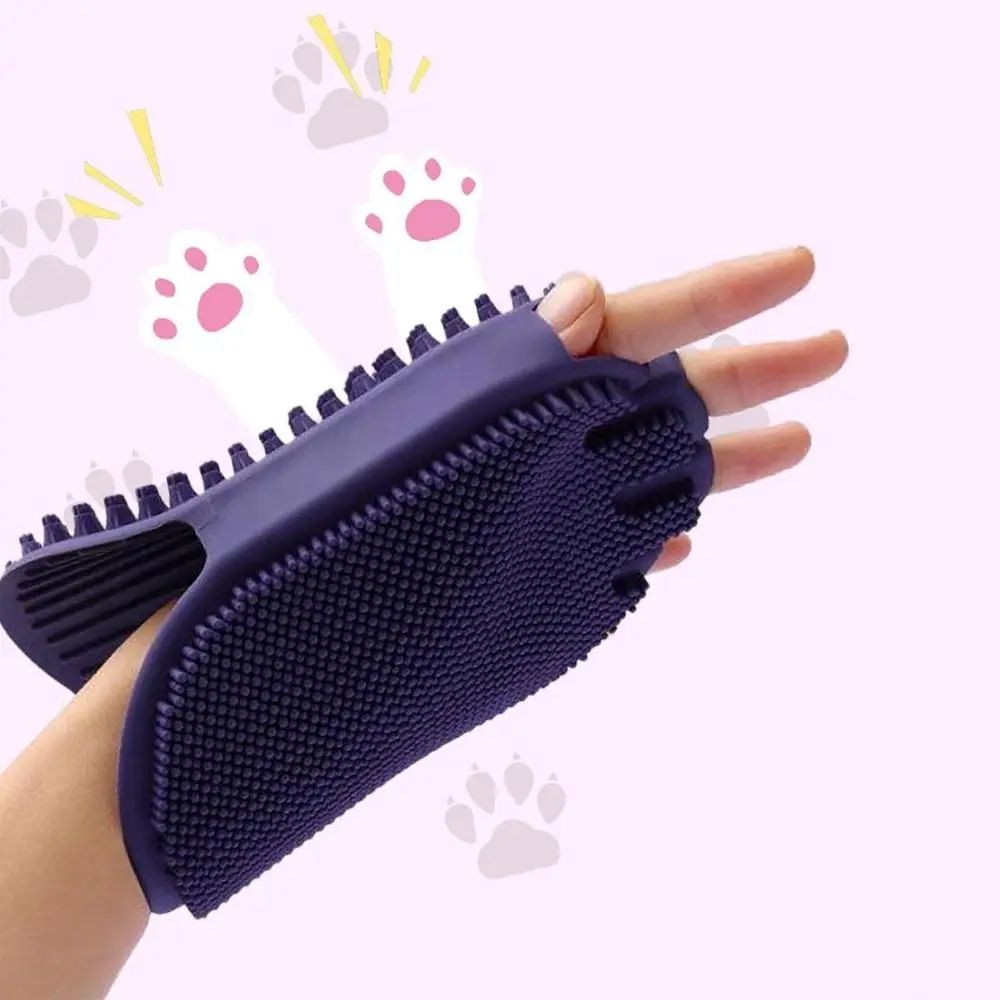 Dual-Sided Soft Bristle Pet Shampoo And Grooming Brush