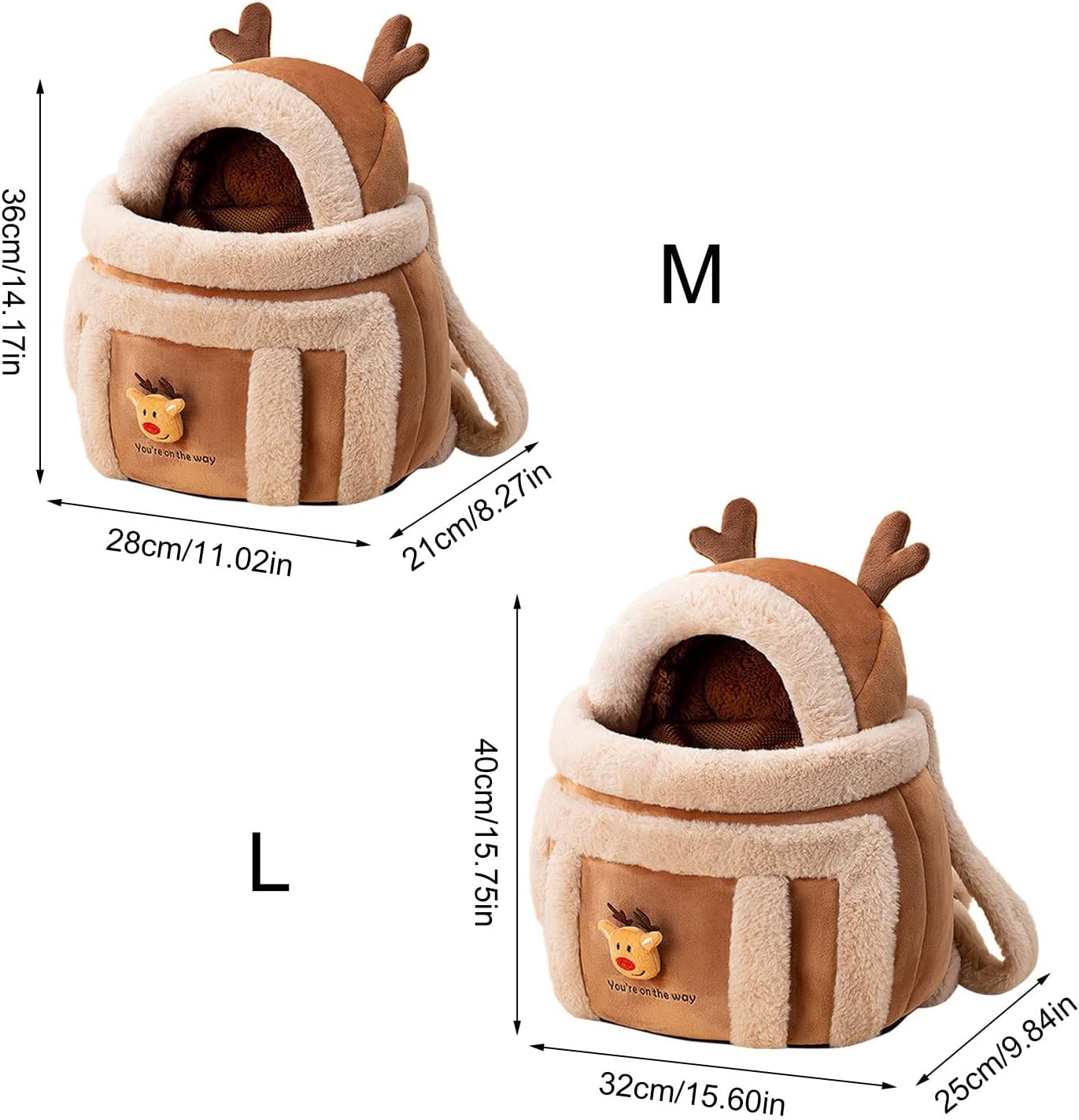 Pet Travel Backpack Carrier Bag With Plush Hand Warmers