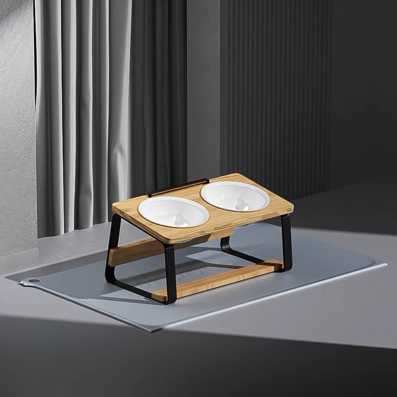 Ceramic Double Pet Feeding Bowl For Water And Food