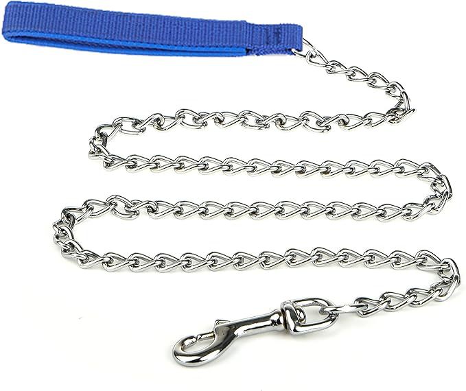 Heavy Duty Metal Chain Pet Leash With Padded Handle