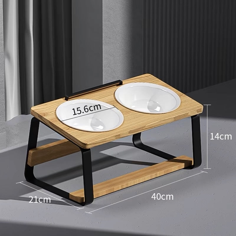 Ceramic Double Pet Feeding Bowl For Water And Food