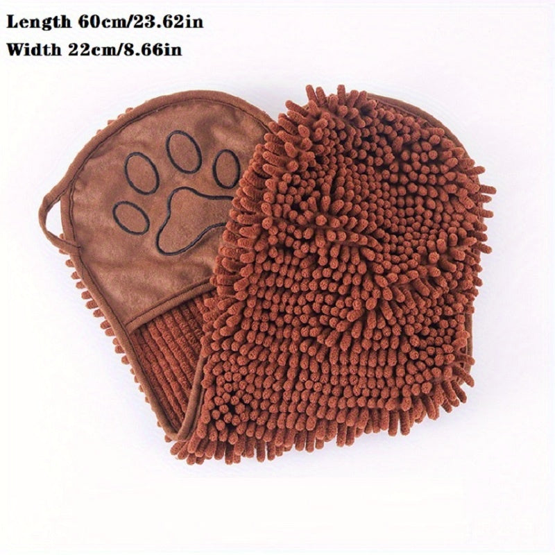 Super Absorbent Microfiber Pet Bath Towel With Hand Pockets
