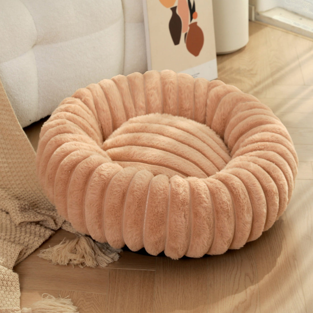 High-Weight Plush Round Pet Nest Warm Bed