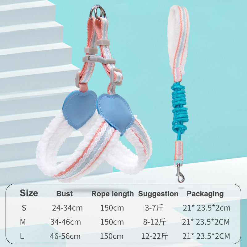 Summer Breathable Adjustable Pet Chest Vest Leash