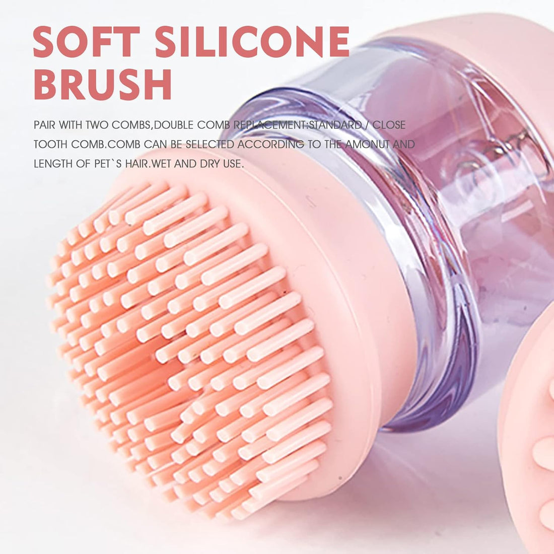 Silicone Pet Grooming Bath Brush With Shampoo Dispenser