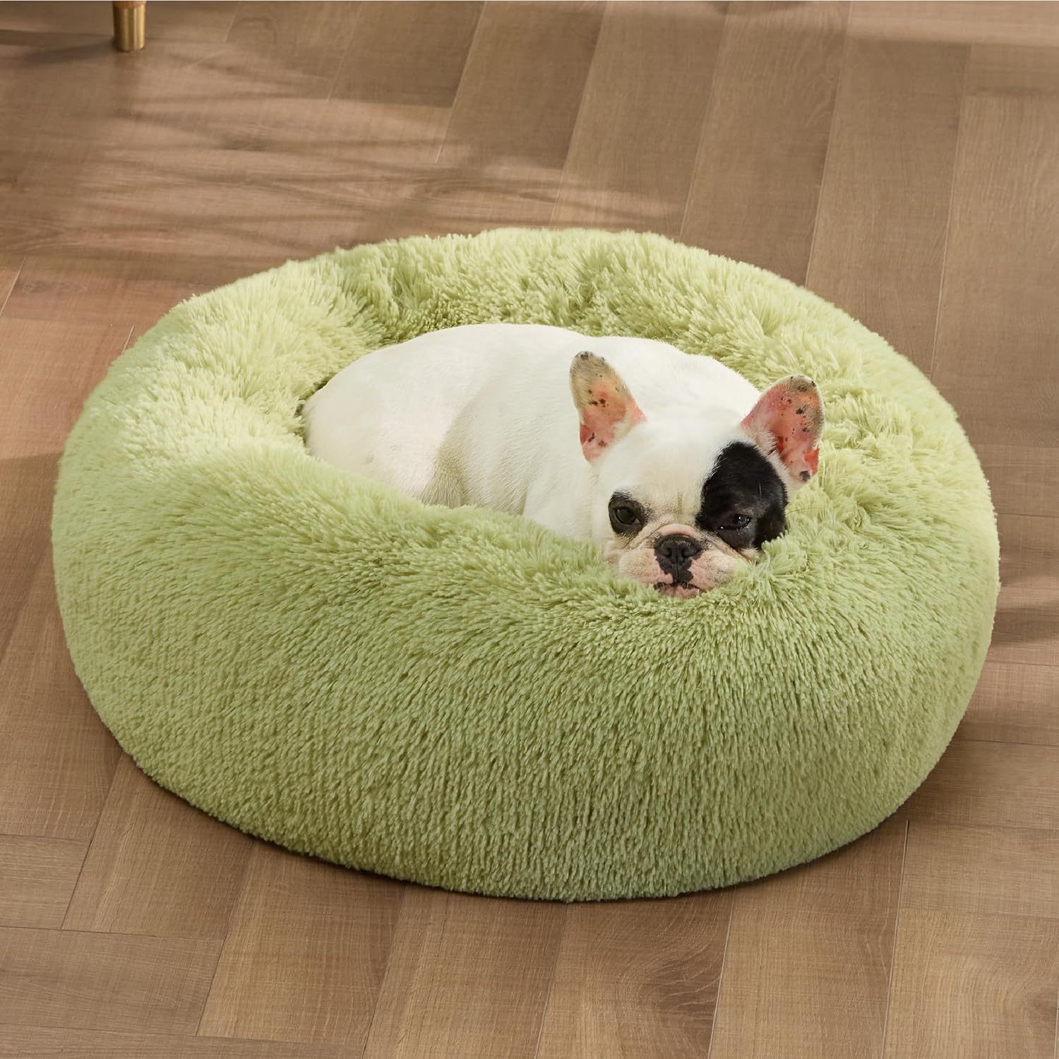 Indoor Solid Color Non-Slip Round Plush Pet Bed