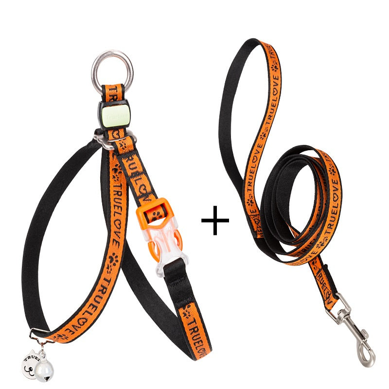 Pet Bell Chest Strap Harness With Leash