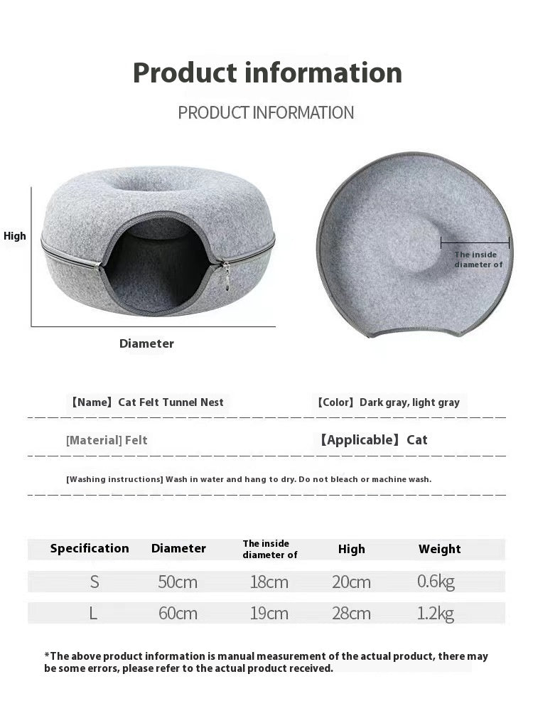 Comfortable Round Pet Bed Tunnel