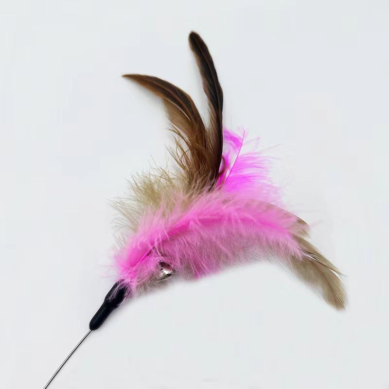 Adjustable Silicone Pet Collar Toy With Feather And Bell