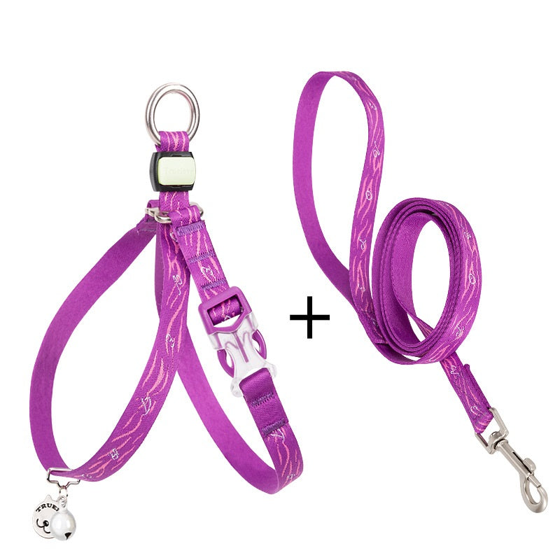 Pet Bell Chest Strap Harness With Leash