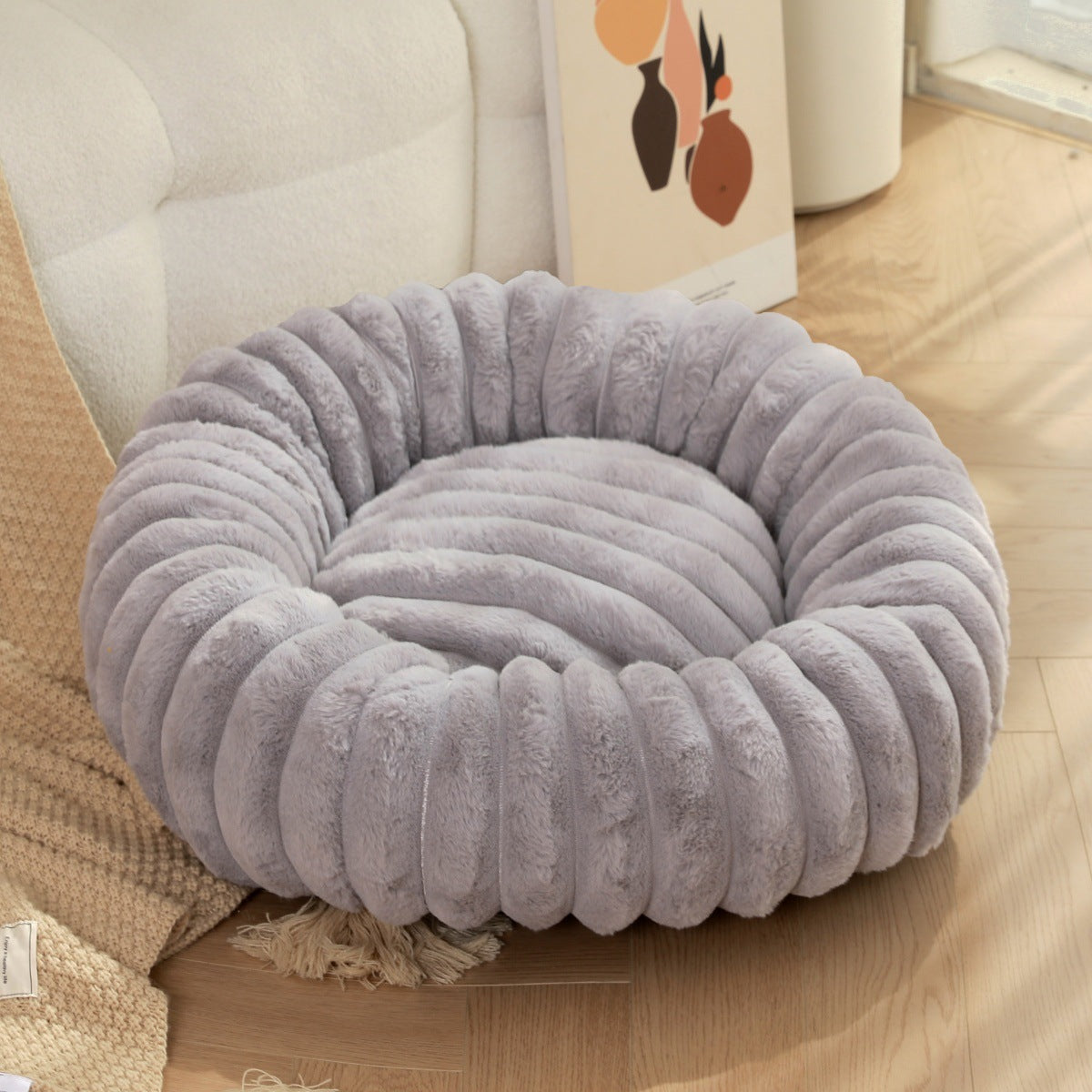 High-Weight Plush Round Pet Nest Warm Bed