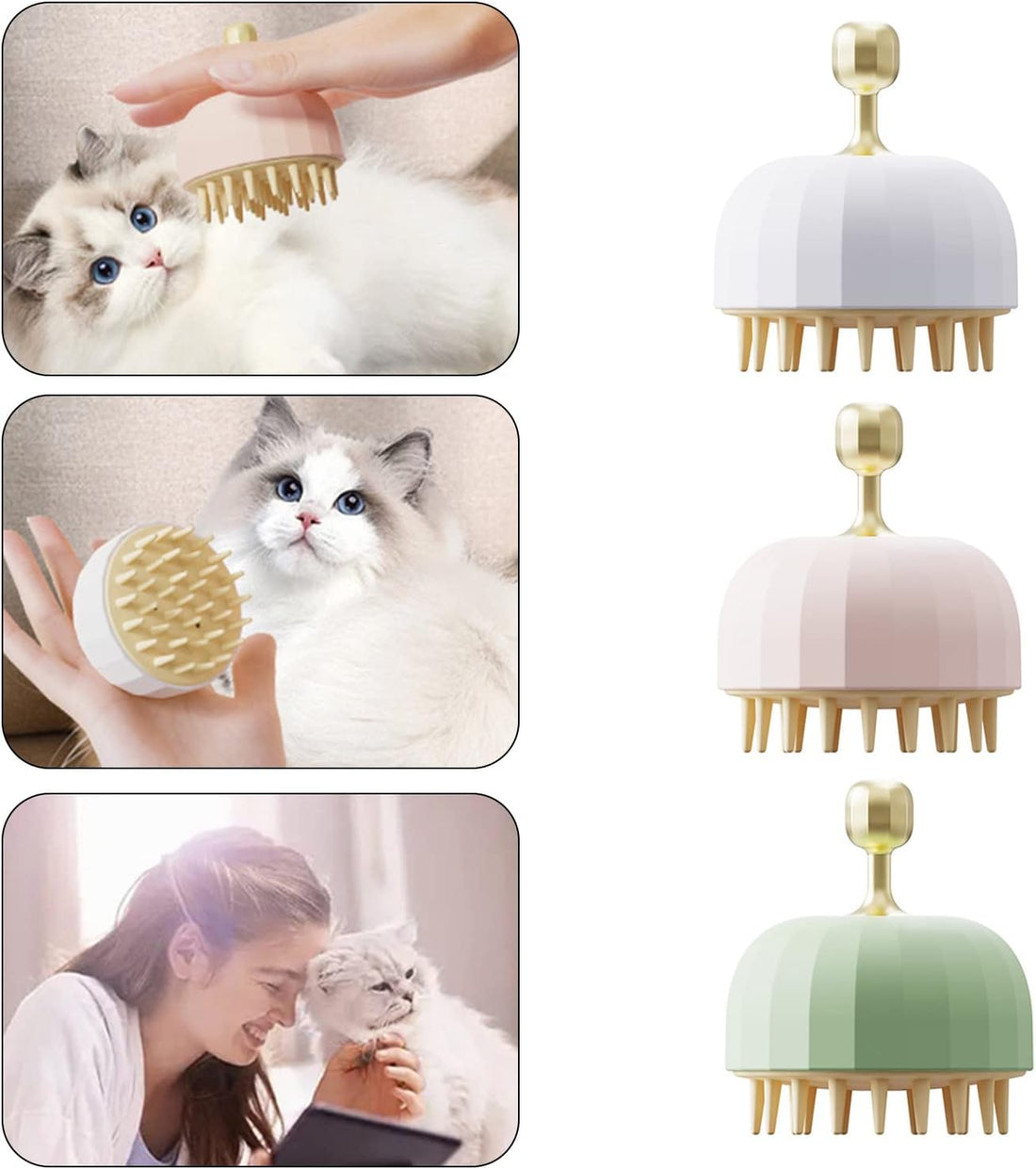 Pet Bath Massage Grooming Brush With Shampoo Dispenser