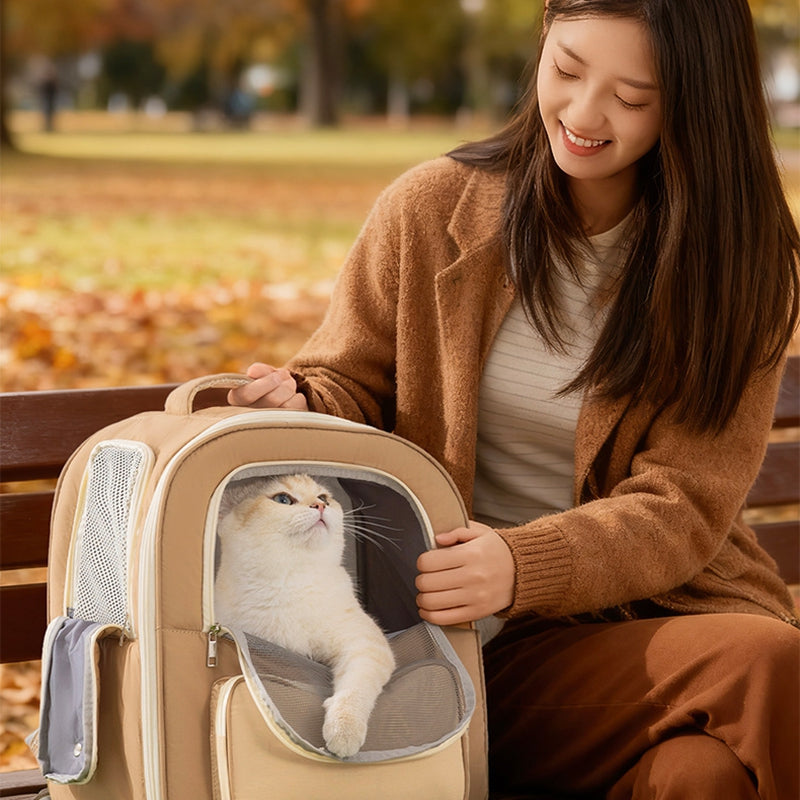 Breathable Warm Pet Carrier Backpack With Mesh Window