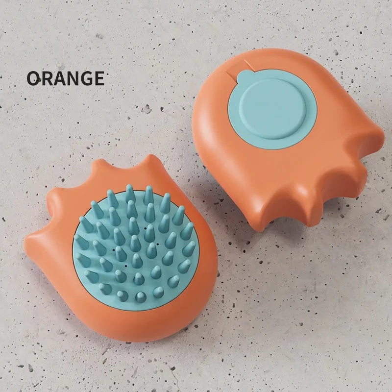 Pet Bath Massage Brush With Shampoo Dispenser