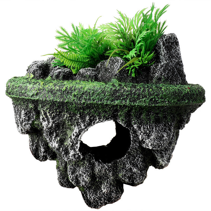 Floating Stone Ornament For Pet Tank Landscaping