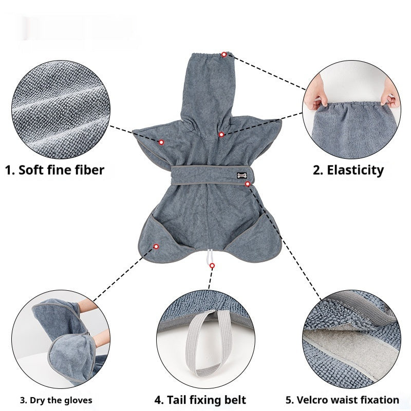 Cotton Pet Bath Towel Quick-Drying And Absorbent
