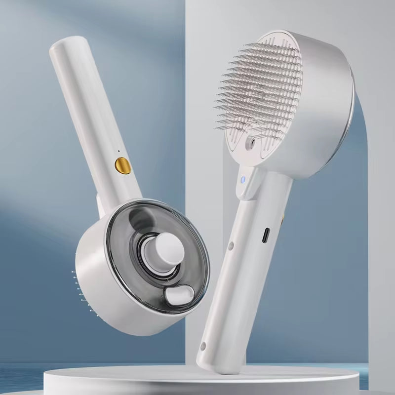 3-in-1 Electric Steam Pet Grooming Brush And Massager