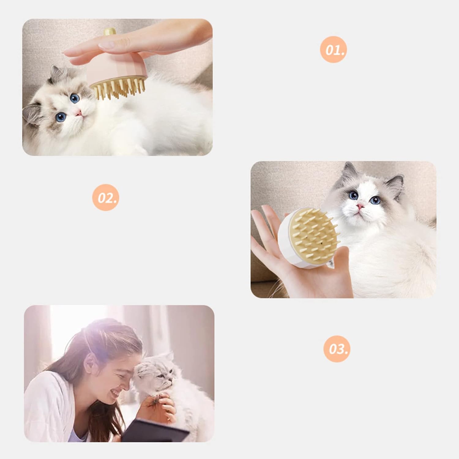Pet Bath Massage Grooming Brush With Shampoo Dispenser